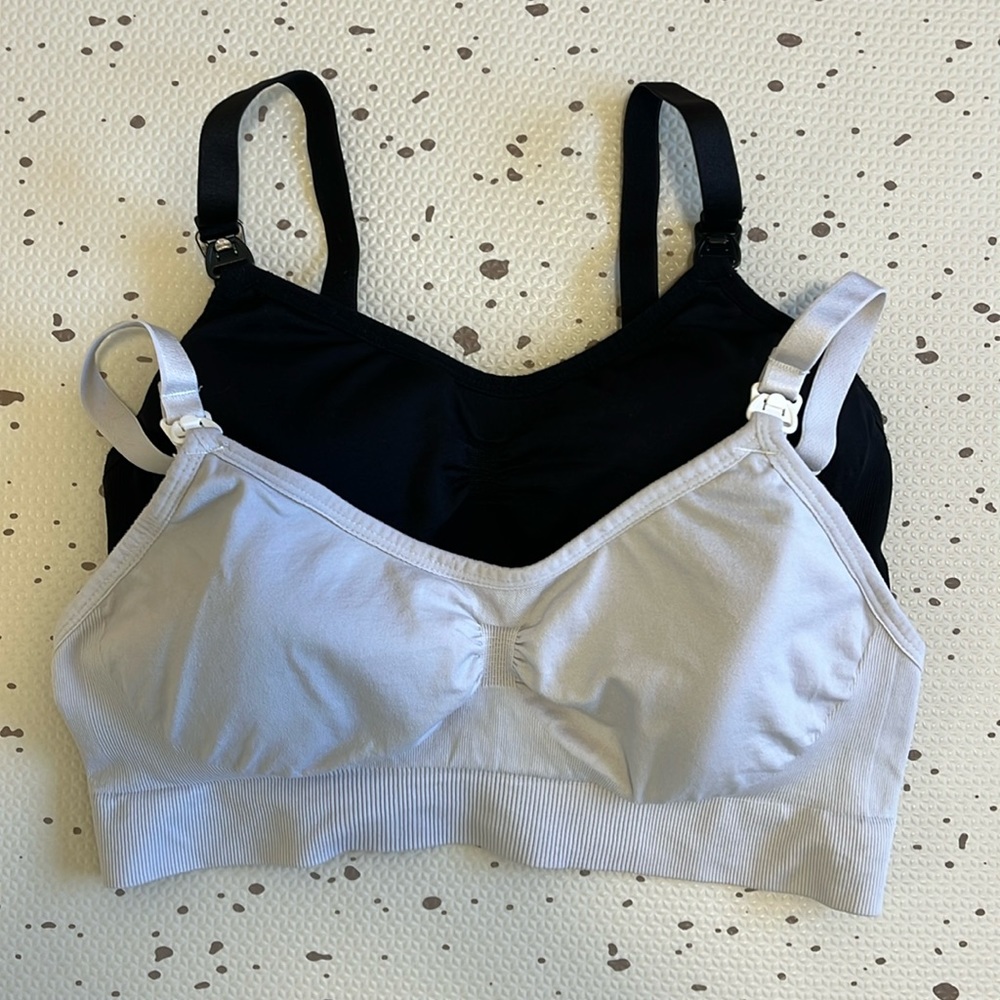 💘 SET/PACK/BUNDLE OF 2 NURSING BRAS BLACK WHITE
